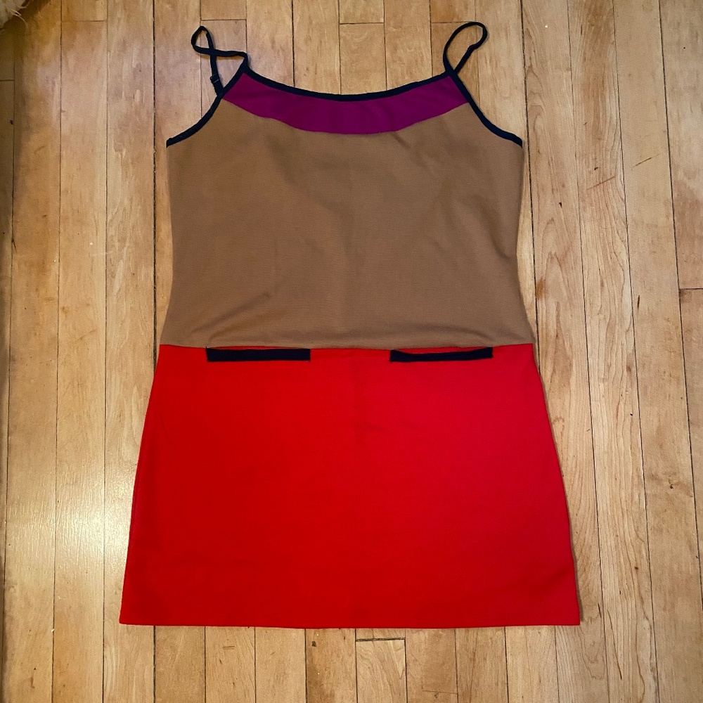 Mod color block Forever 21 dress 1960s inspired sun dress size medium M